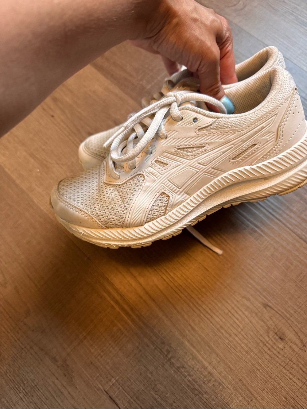 Girls Lightweight White Athletic Sneakers - Comfortable Everyday Support